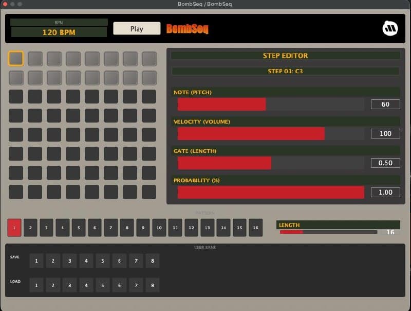 BombSeq VST Plugin Interface